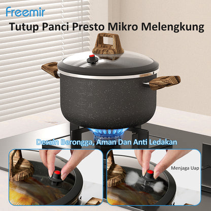 freemir 5.5L Micro Pressure Cooker 24 CM Single Bottom with Two Handles and Glass Lid