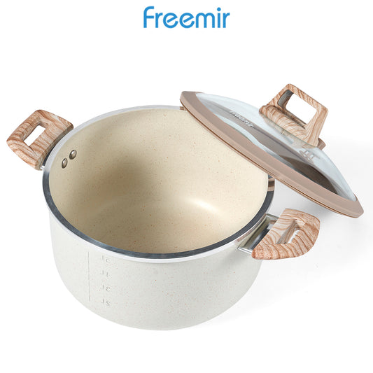 freemir Panci  24 CM dengan Micro Pressure 5.5L Double Bottom dan Tutup Kaca