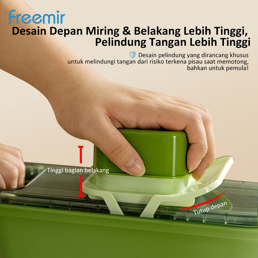Freemir Vegetable Cutter – 6 Pisau & 3 Keranjang