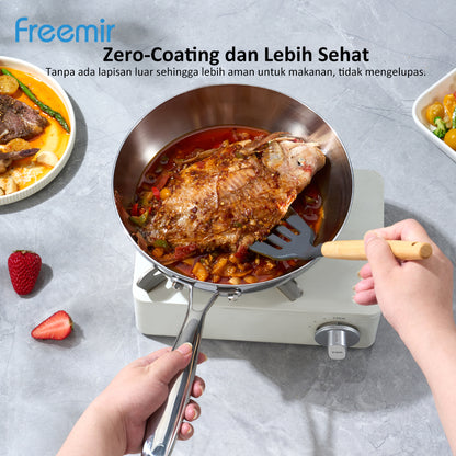 freemir 24 CM Double Bottom Stainless Steel Frying Pan