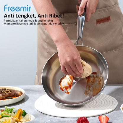 freemir 24 CM Double Bottom Stainless Steel Frying Pan