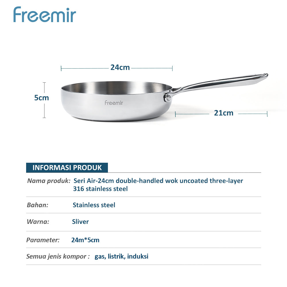 Seri Air Stainless Steel Fry Pan 24 CM