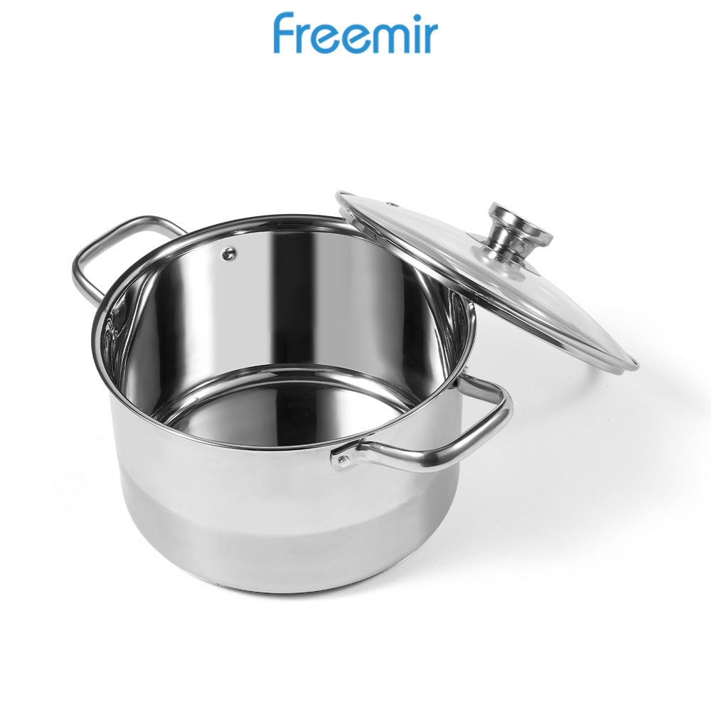 Freemir 26 CM Double Bottom 6L Stainless Steel Pan with Lid