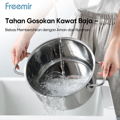 freemir 24 CM Stainless Steel Pan with Glass Lid