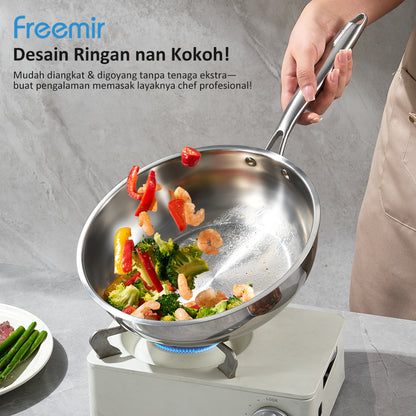 Freemir Stainless Steel Frying Pan 28 CM Double Bottom
