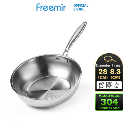 freemir Wajan Penggorengan Stainless Steel 28 CM Double Bottom