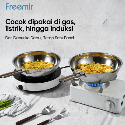 freemir Fire Series Frying Pan 24 CM Stainless Steel Double Bottom