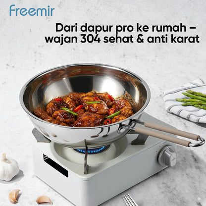 freemir Fire Series Frying Pan 24 CM Stainless Steel Double Bottom
