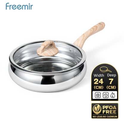 freemir Gemoy 24 CM Double Bottom Pan with Glass Lid