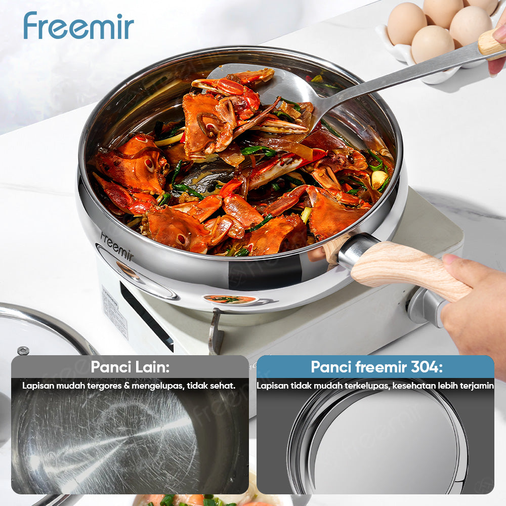 freemir Panci Gemoy 24 CM Double Bottom dengan Tutup Kaca