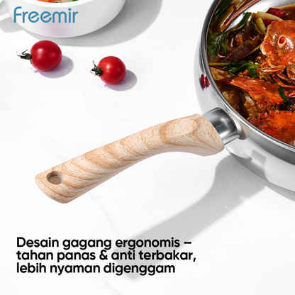 freemir Gemoy 24 CM Double Bottom Pan with Glass Lid