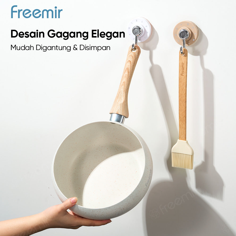 freemir Wok Pan 20 CM Anti Lengket Single Bottom - Putih