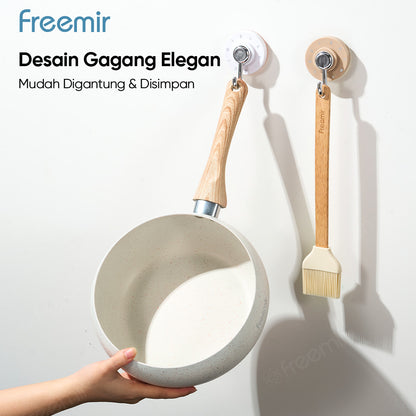 Freemir Wok Pan 20 CM Non-Stick Single Bottom - White