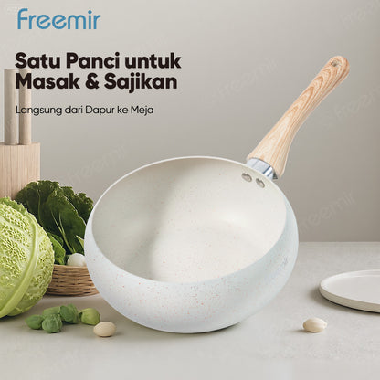 Freemir Wok Pan 20 CM Non-Stick Single Bottom - White