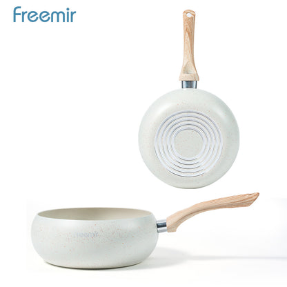 Freemir Wok Pan 20 CM Non-Stick Single Bottom - White