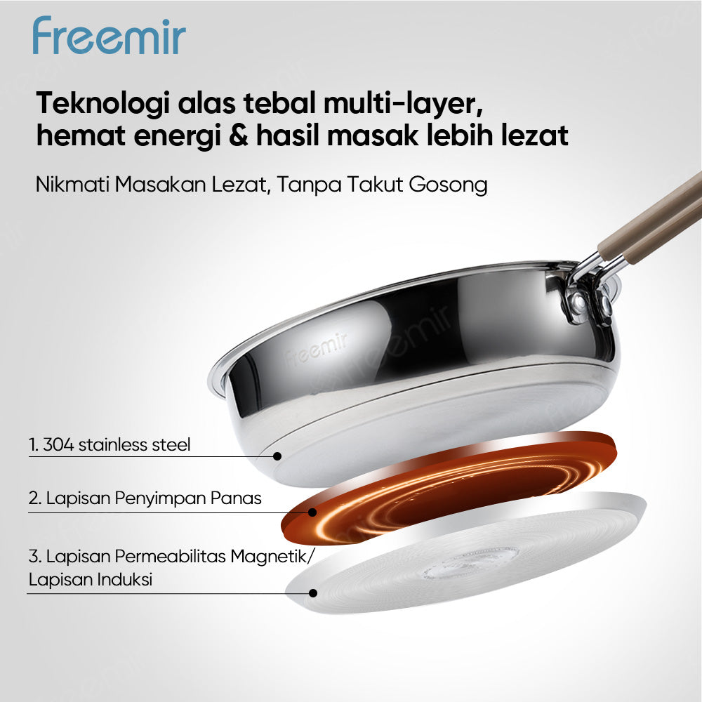 freemir Wajan Penggorengan 20 CM Stainless Steel
