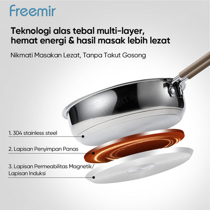 freemir 20 CM Stainless Steel Frying Pan