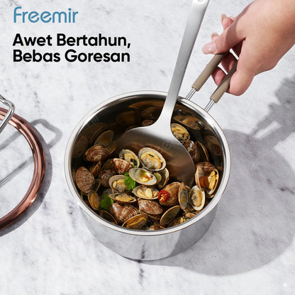 freemir 16 CM Stainless Steel Milk Pot with Glass Lid