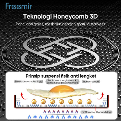 freemir Nusantara Series Wajan Stainless Steel 316 24cm Honeycomb Anti Lengket