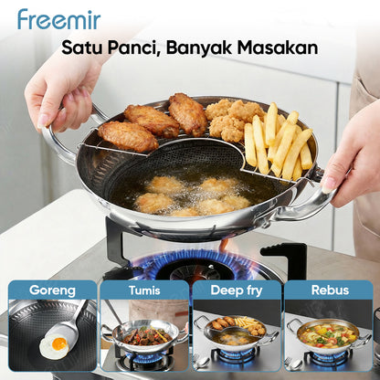 freemir Nusantara Series Wajan Stainless Steel 316 24cm Honeycomb Anti Lengket