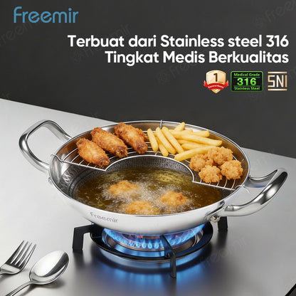 freemir Nusantara Series Wajan Stainless Steel 316 24cm Honeycomb Anti Lengket
