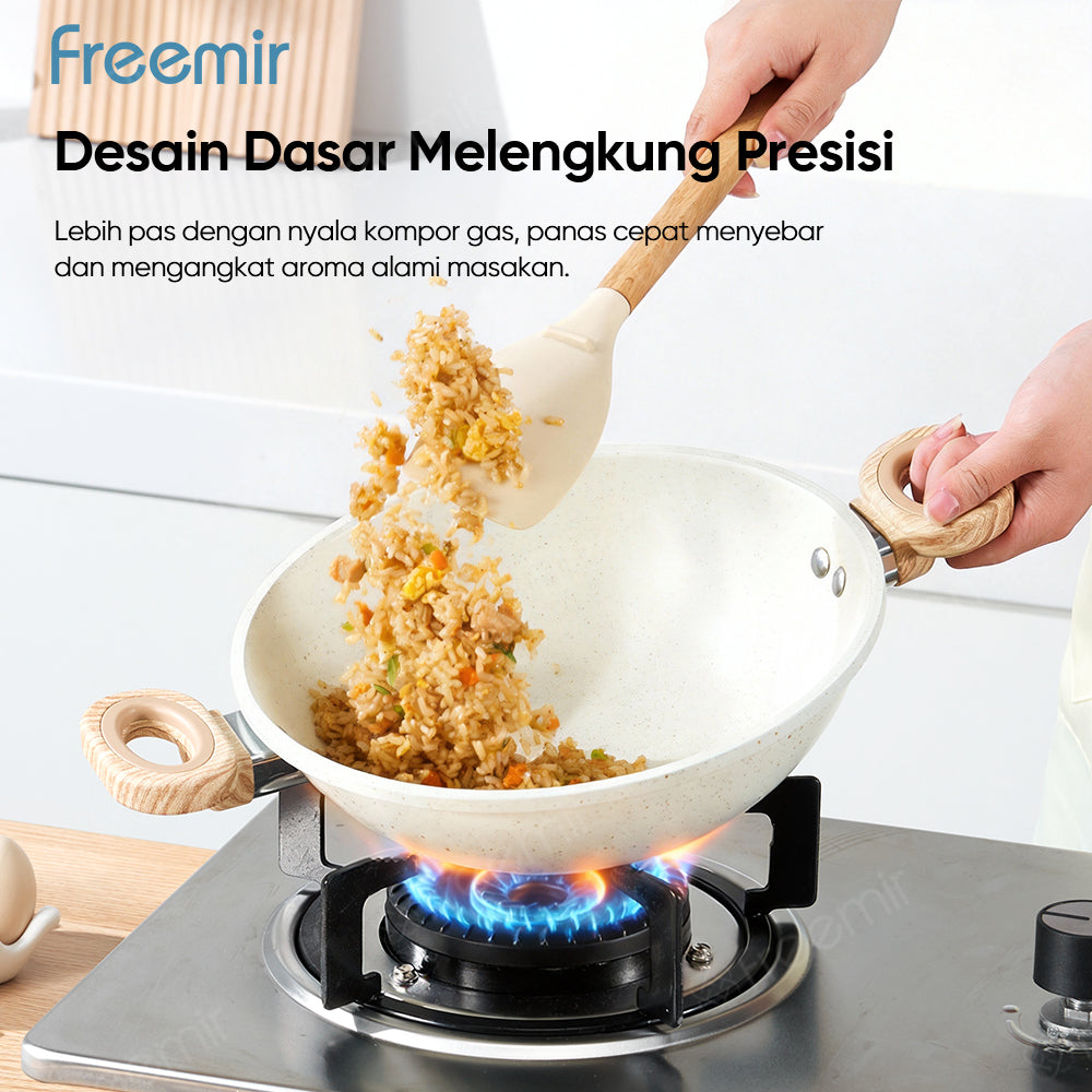 freemir Wajan & Saucepan Nasional Anti Lengket 2in1 dengan Dual Handle - Beige