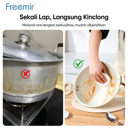 freemir Wajan & Saucepan Nasional Anti Lengket 2in1 dengan Dual Handle - Beige