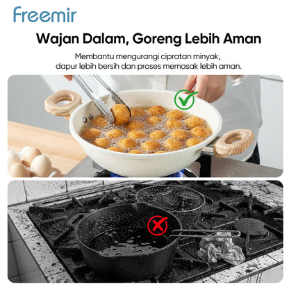 freemir Wajan & Saucepan Nasional Anti Lengket 2in1 dengan Dual Handle - Beige