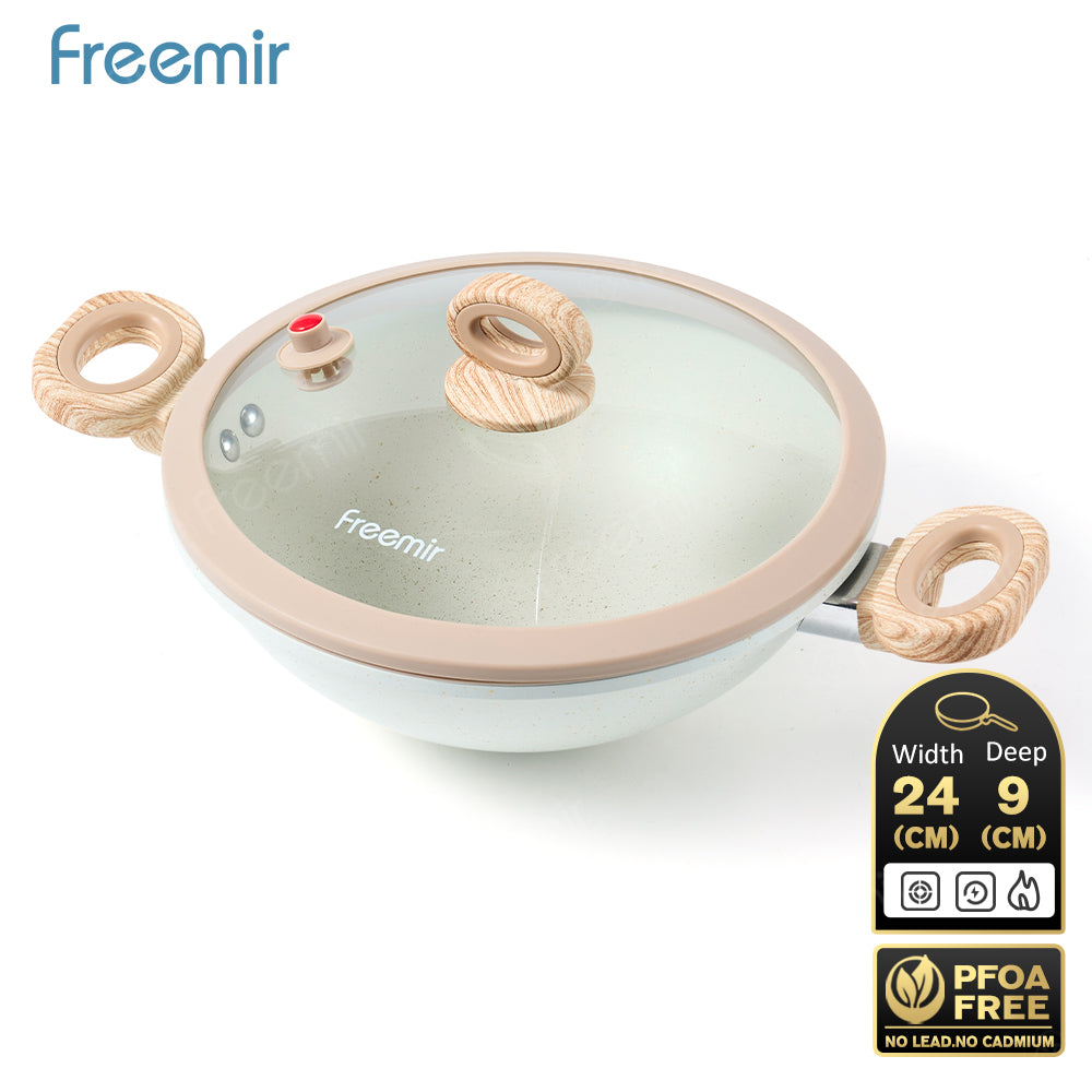 freemir Wajan & Saucepan Nasional Anti Lengket 2in1 dengan Dual Handle - Beige