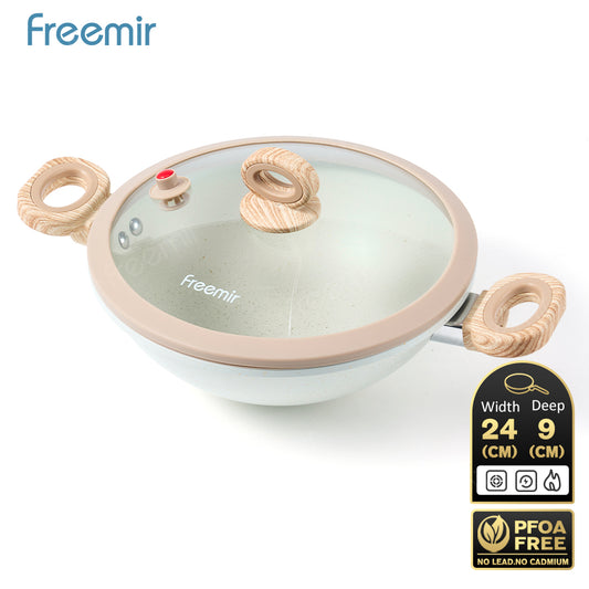 freemir Wajan & Saucepan Nasional Anti Lengket 2in1 dengan Dual Handle - Beige