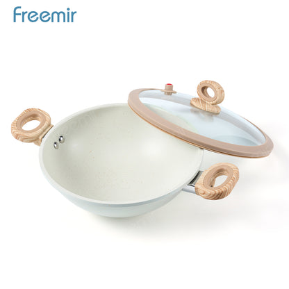 freemir Wajan & Saucepan Nasional Anti Lengket 2in1 dengan Dual Handle - Beige