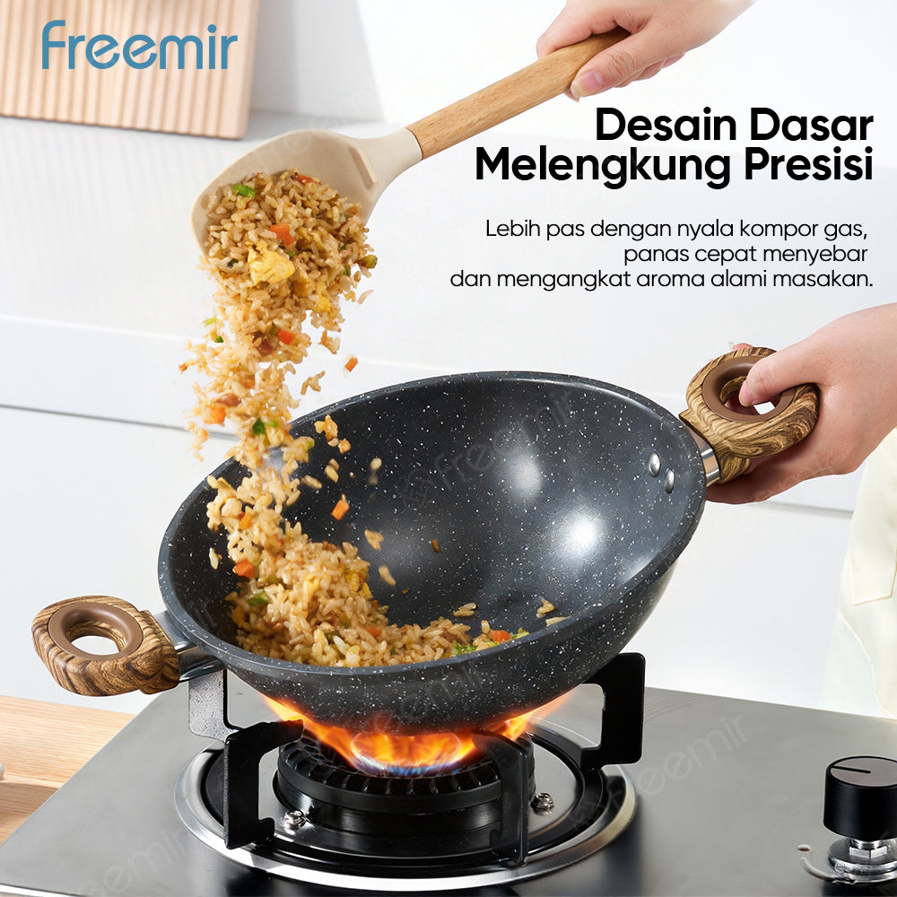 freemir Wajan & Saucepan Nasional Anti Lengket 2in1 dengan Dual Handle - Hitam