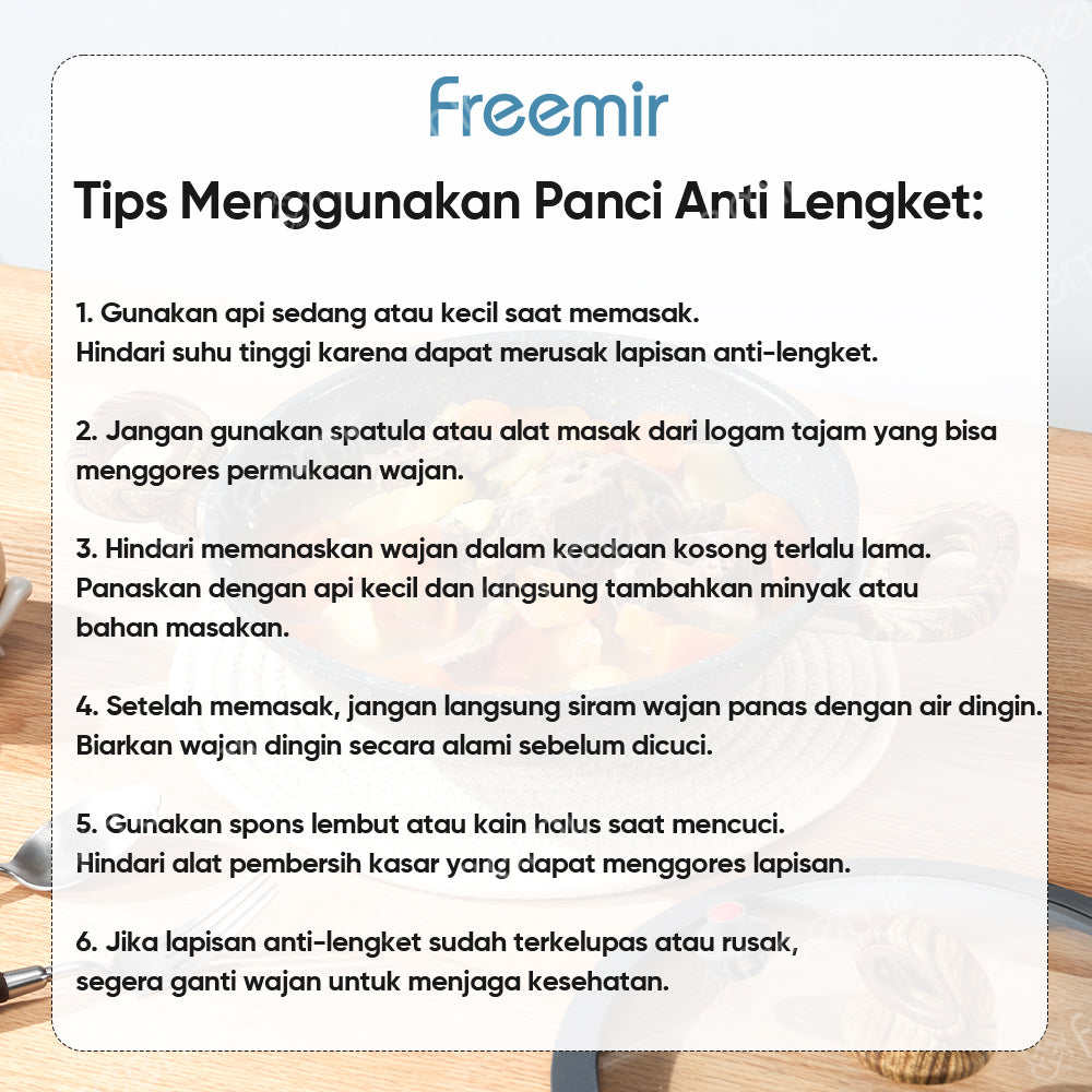freemir Wajan & Saucepan Nasional Anti Lengket 2in1 dengan Dual Handle - Hitam