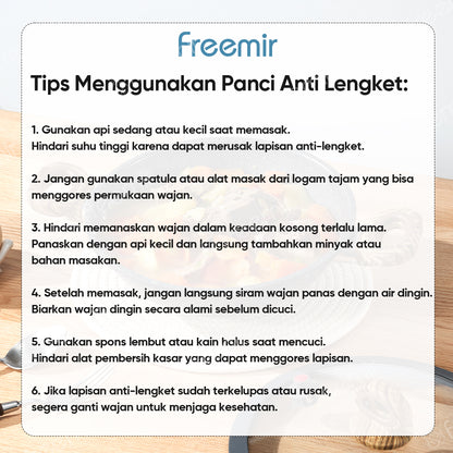 freemir Wajan & Saucepan Nasional Anti Lengket 2in1 dengan Dual Handle - Hitam