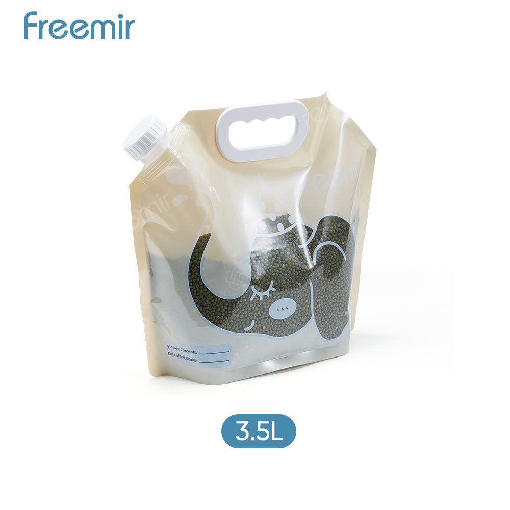 freemir Kantong Penyimpanan Multifungsi 2.5L Anti Bocor Untuk Air & Makanan Food Grade Beige