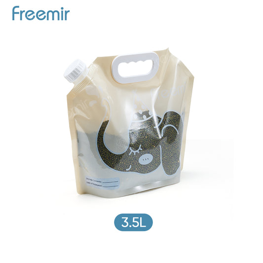 freemir Kantong Penyimpanan Multifungsi 2.5L Anti Bocor Untuk Air & Makanan Food Grade Beige