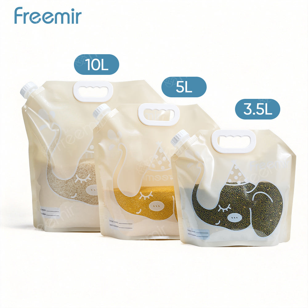 freemir Kantong Penyimpanan Multifungsi 2.5L Anti Bocor Untuk Air & Makanan Food Grade Beige