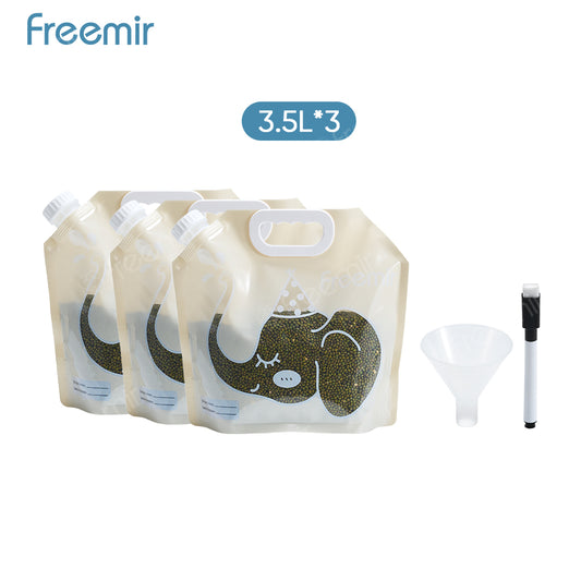freemir Storage Bag Anti Bocor 2.5L isi 3 Beige - Bonus Corong & Spidol Whiteboard