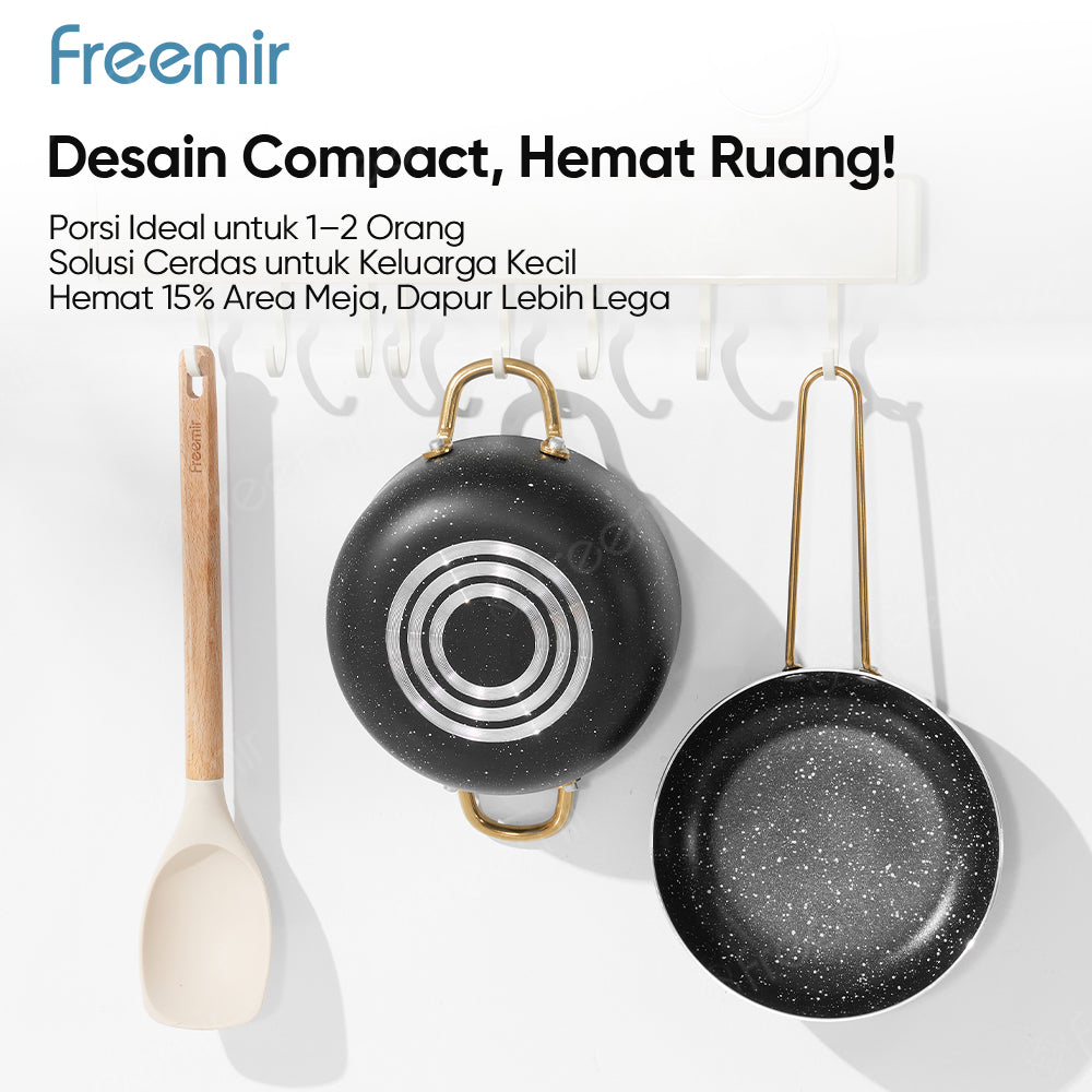 freemir Set 2 Panci Sup Frypan 16cm Anti Lengket - Hitam