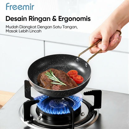 freemir Set 2 Panci Sup Frypan 16cm Anti Lengket - Hitam