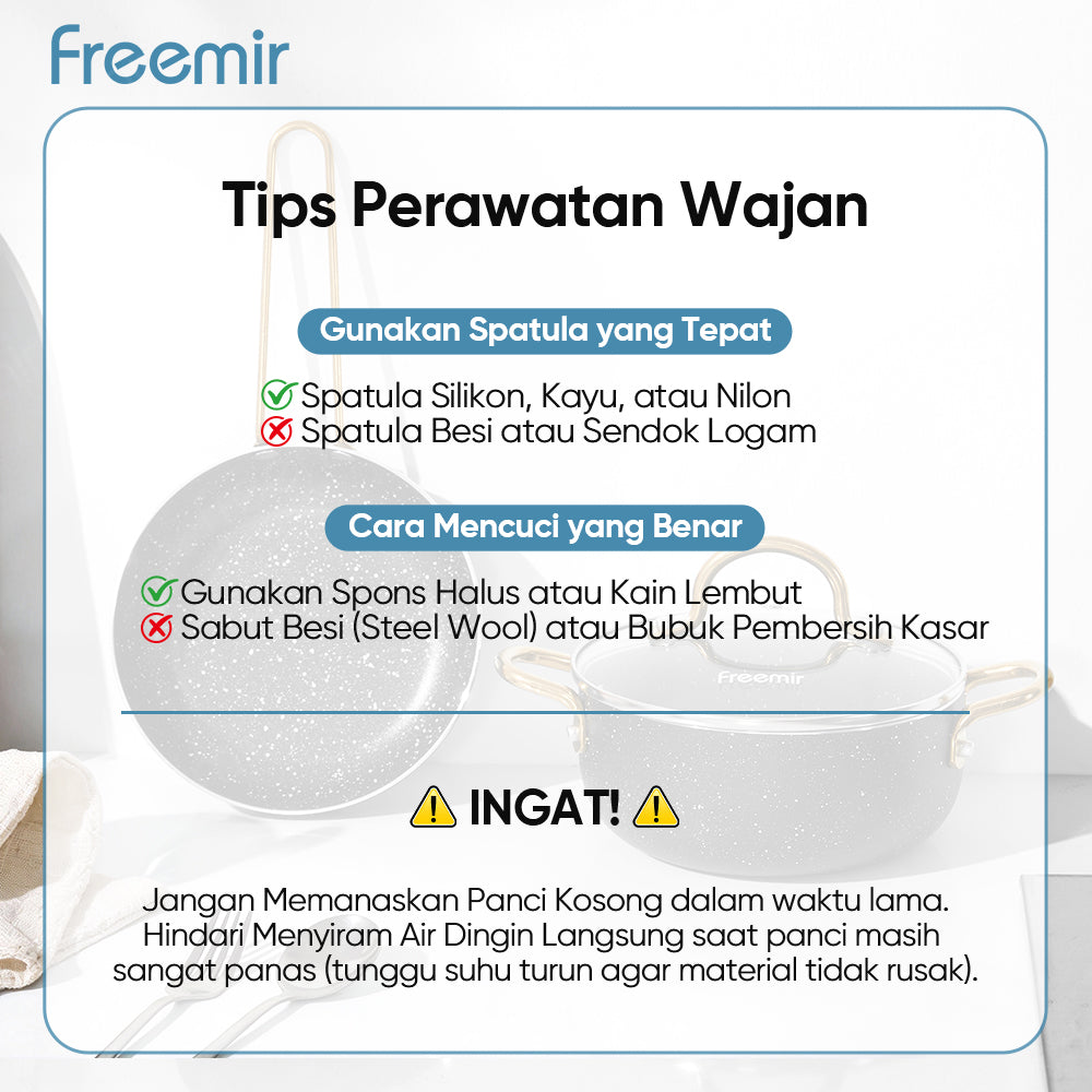freemir Set 2 Panci Sup Frypan 16cm Anti Lengket - Hitam