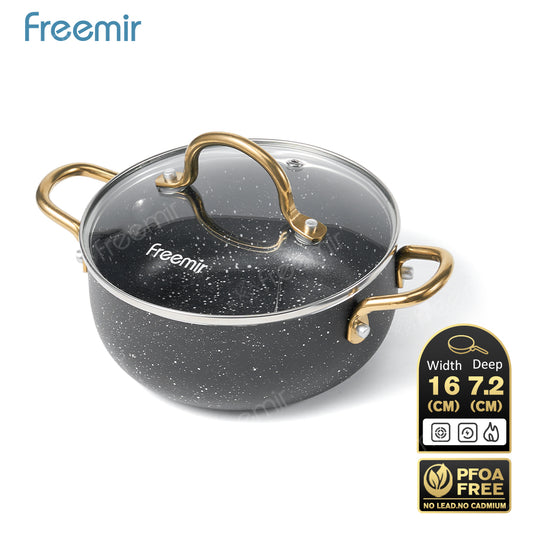 freemir Mini Panci Sup Anti Lengket 16 cm – Hitam