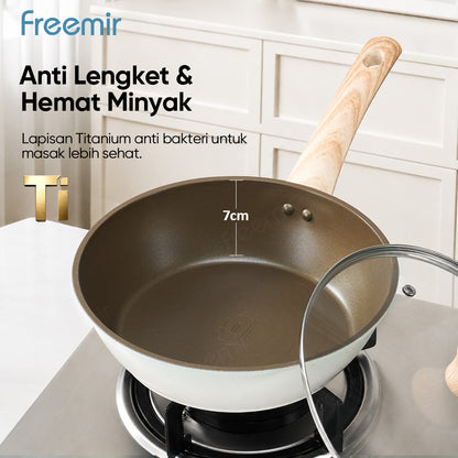 freemir Wajan Anti Lengket 24cm Titanium Blue Diamond - Putih