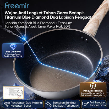 freemir Wajan Anti Lengket 24cm Titanium Blue Diamond - Putih
