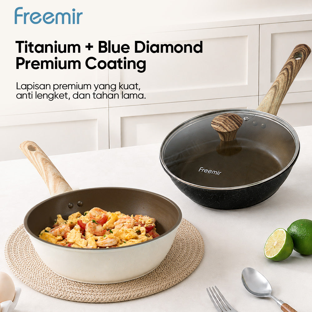 freemir Wajan Anti Lengket 24cm Titanium Blue Diamond - Putih