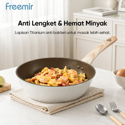 freemir Wajan Anti Lengket 24cm Titanium Blue Diamond - Putih
