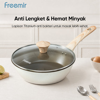 freemir Wajan Anti Lengket 24cm Titanium Blue Diamond - Putih
