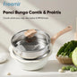 (BUNDLE) freemir 20 CM Non-stick Milk Pot with Glass Lid and Steamer - Single Bottom